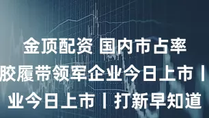 金顶配资 国内市占率第一,橡胶履带领军企业今日上市丨打新早知道