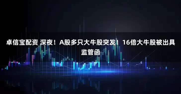 卓信宝配资 深夜！A股多只大牛股突发！16倍大牛股被出具监管函