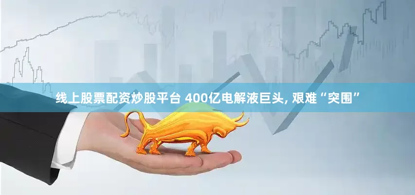 线上股票配资炒股平台 400亿电解液巨头, 艰难“突围”